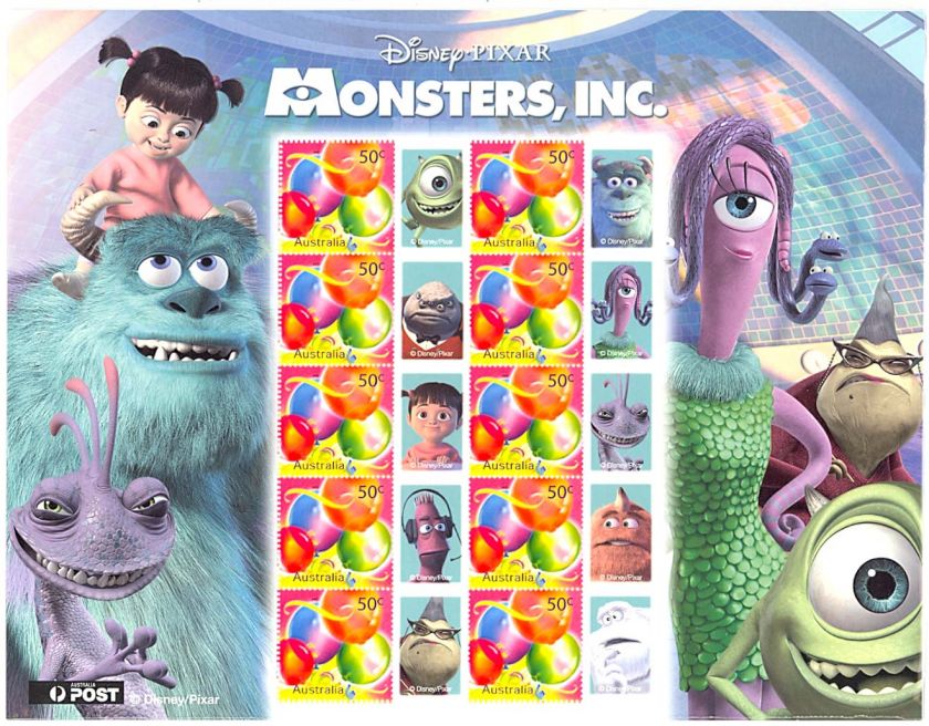 AUSTRALIA DISNEYS MONSTERS, INC SHEET OF STAMPS  