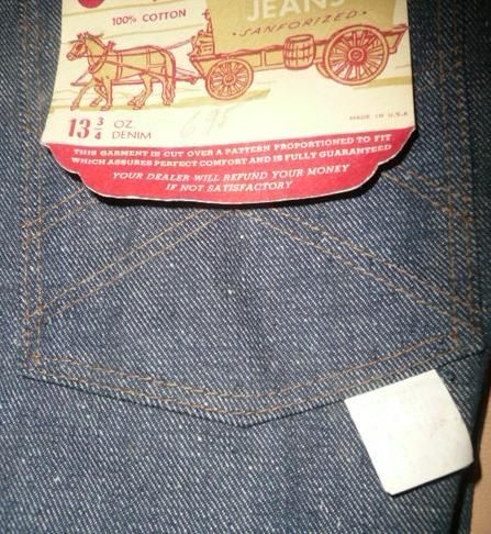 VTG ORIG 50s 60s DEADSTOCK MENS OLD KENTUCKY WESTERN DENIM BLUE JEANS 