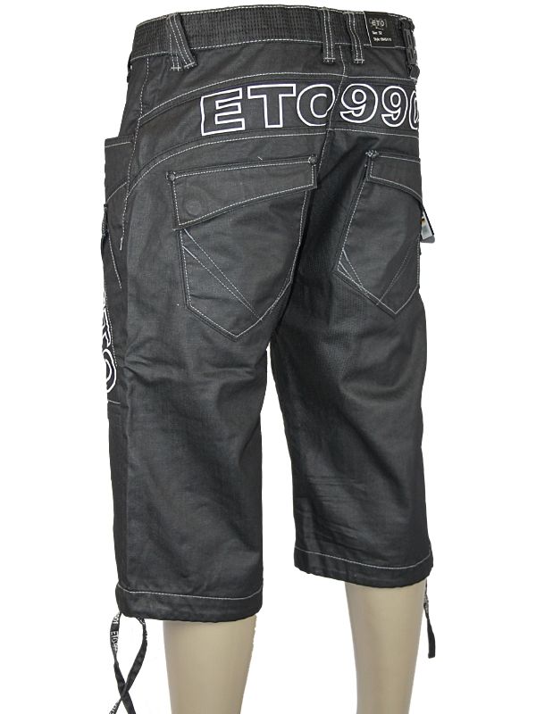 MENS BLACK ETO EMS111 DESIGNER DENIM SHORTS ALL SIZES  