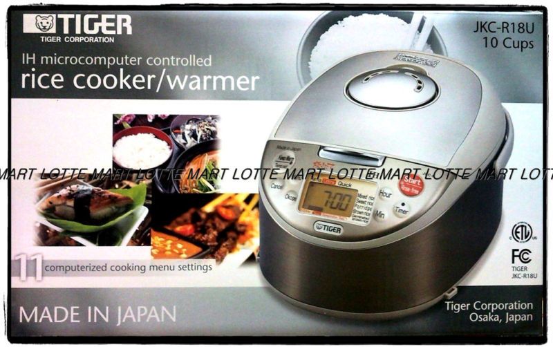 TIGER IH MICROCOMPUTER RICE COOKER/WARMER JKC R18U 785830025842  