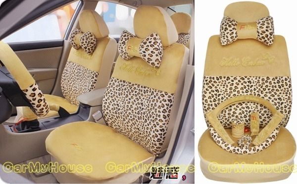 NEW FAS Leopard Print Car Seat Cover 18pcs M807  