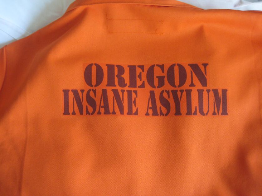 CUSTOM PRINTED Jail Inmate Orange Jumpsuit Costume  