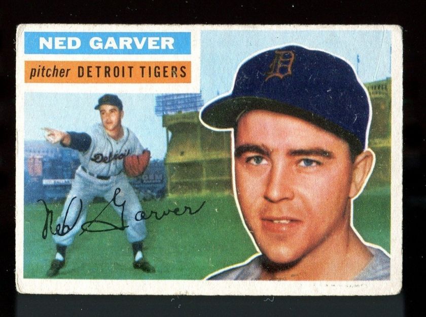 ned garver TIGERS 1956 TOPPS # 189 VERY GOOD EXCELLENT  