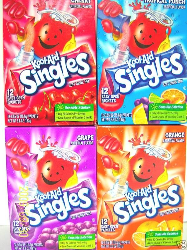 KoolAid Singles On the Go Drink Mix Reg or SugarFree  