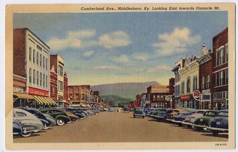 MIDDLESBORO KY 1950s CARS 1940s Cars Main Street Stores  