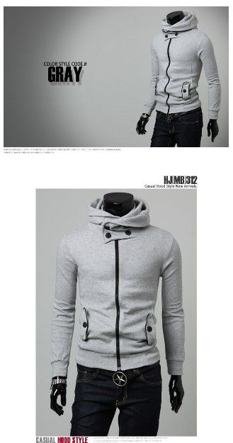 SLIM ZIP COLLAR HOODIE SWEATSHIRT MF 1569  