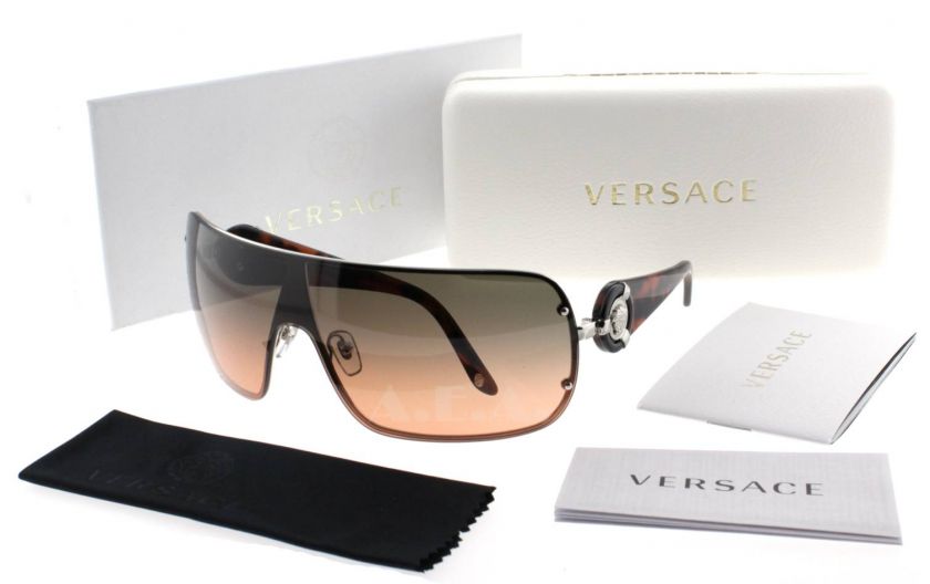 VERSACE VE 2126 100018 GUN METAL/HAVANA UNISEX DESIGNER SUNGLASSES 