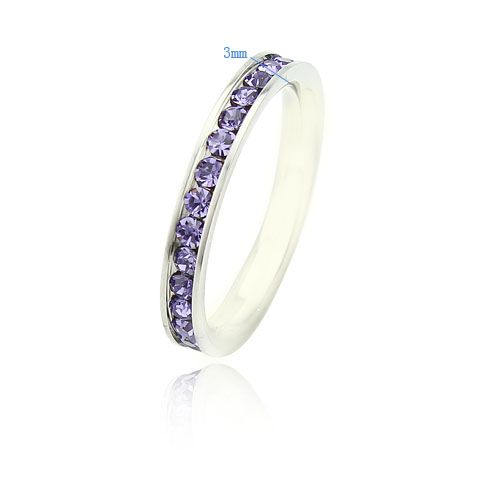   Charming 316L Stainless Steel .1CT Channel Set Eternity Lady Ring