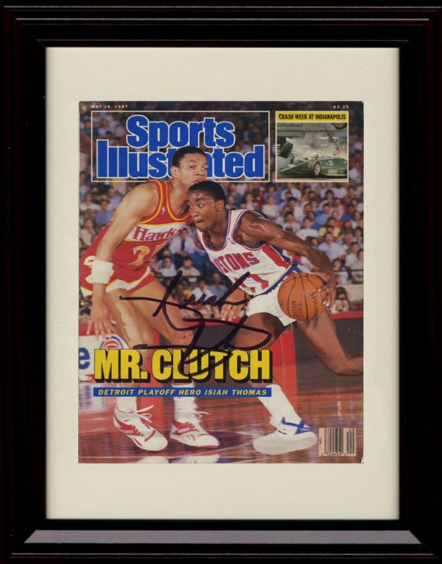 Framed Isiah Thomas Sports Illustrated Autograph Print  