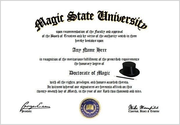 Magic Diploma   Magician Lover Diploma  