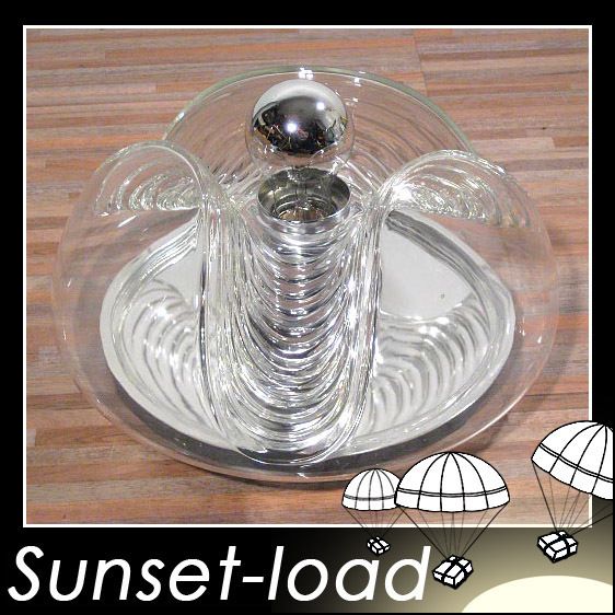 Koch Lowy clear Mid Century wave lamp flushmount  