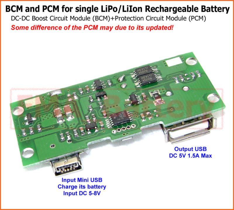 Boost and Protection Circuit Module LiIon LiPo Battery  