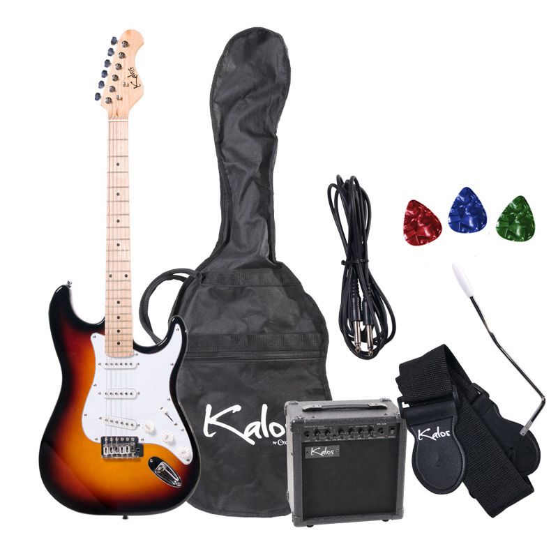 39 KALOS Full Size ELECTRIC GUITAR PACK w/ 15W AMP  