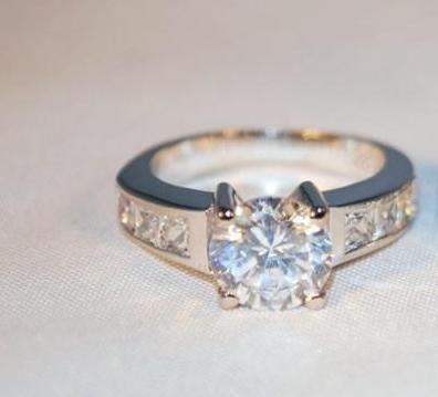 New Silver 925 Lab Created Diamond Wedding Band Ring 7  