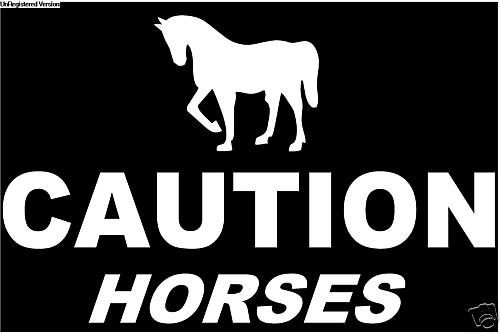 REFLECTIVE Horse Trailer Decals Caution Customized  