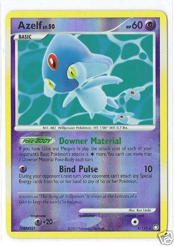 Azelf Pokemon Card 4/123 Mysterious Treasures DP lv.50  