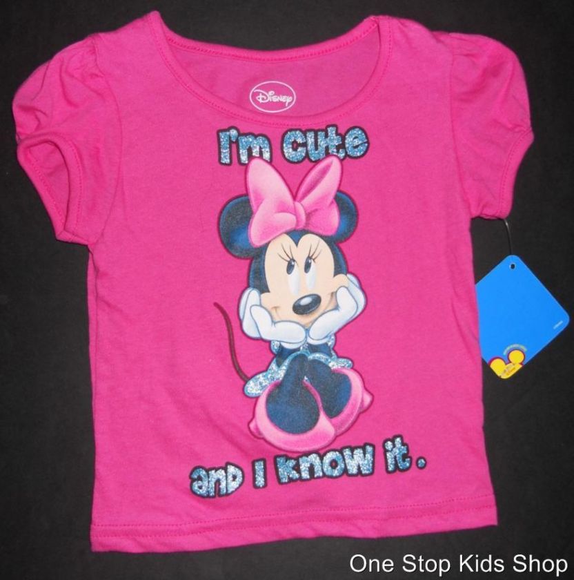 MINNIE MOUSE Girls 24 Months 2T 3T 4T Short Sleeve SHIRT Top DISNEY 