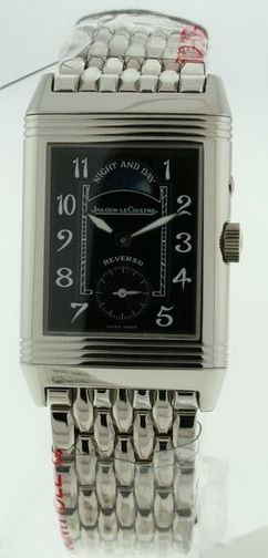 JAEGER LeCOULTRE REVERSO DUO MENS WHITE GOLD WATCH   