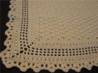   HANDMADE BABY BLANKET AFGHAN THROW BOY GIRL SOFT YELLOW 31X34  