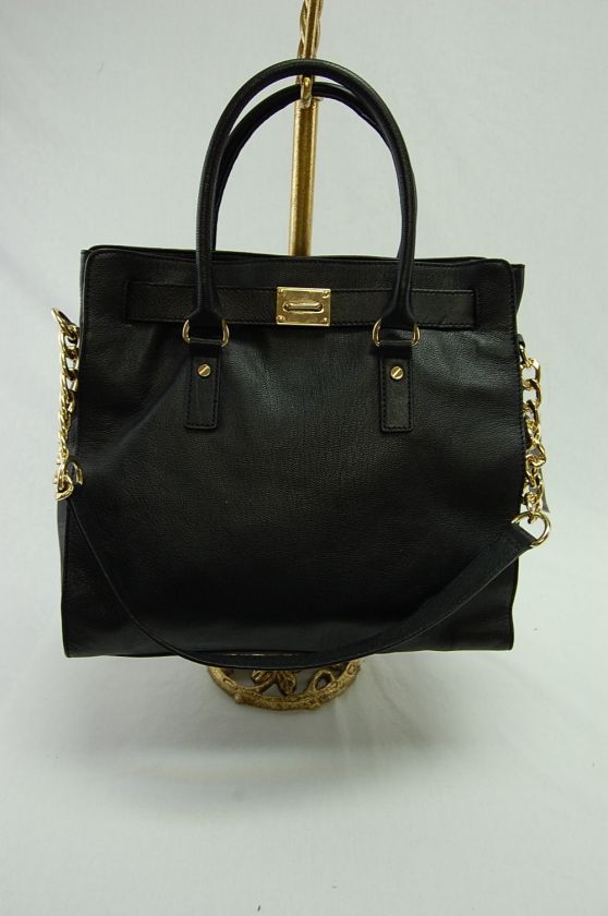 Michael Kors NEW MK Large Black Hamilton Leather Tote Bag Purse 