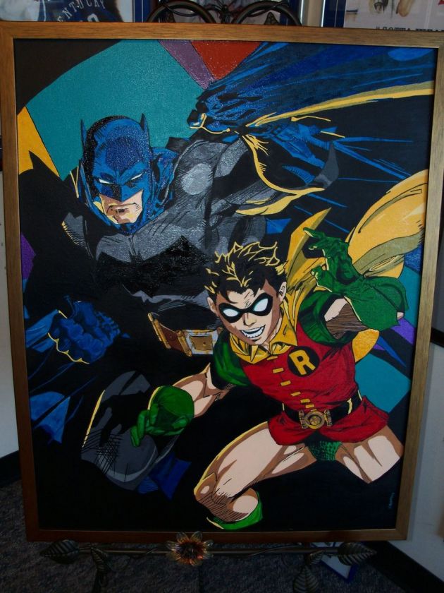 New Batman & Robin Oil Painting on Canvas by James Claxton  