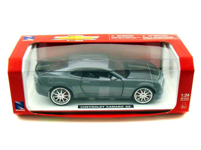 2010 Chevy Camaro SS Cyber Gray w/Black Stripes NEW RAY 124 Scale 