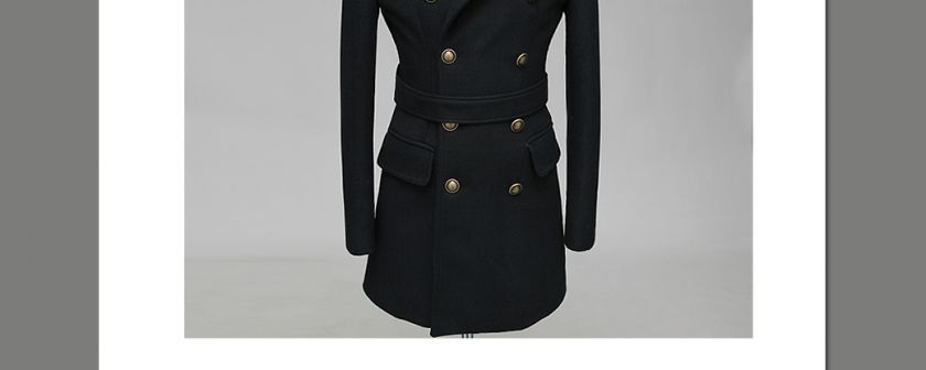   Cashmere Burbe** St Prorsum Double Pea Coat NAVY SZ S,M co.119  