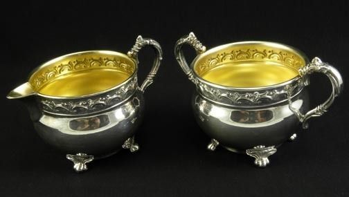 Wallace AVALON Creamer Sugar Vintage Estate Silverplate  