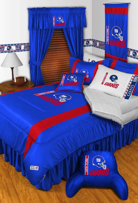 NEW YORK GIANTS BEDDING SIDELINES COMFORTER AND SHEET SET L@@K  