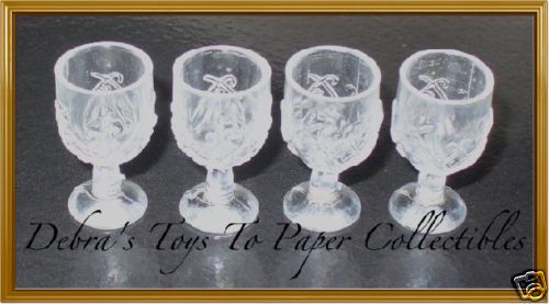 New 4 Water Style Goblets for Barbie & Fashion Royalty  