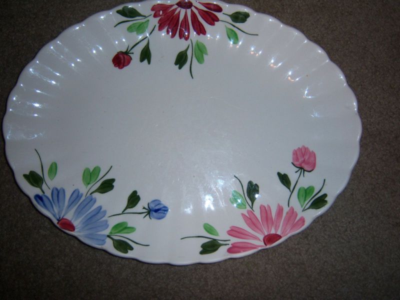 BLUE RIDGE MARDI GRAS COLONIAL SHAPE 13 X 10 PLATTER  