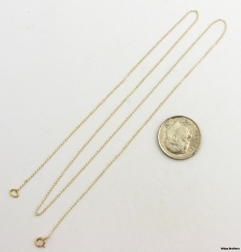 The necklace measures 18 in length, a thin 1/32 (0.5mm) wide and 