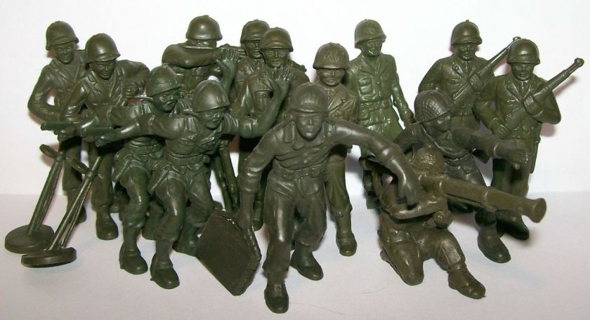 1950s MARX U.S. ARMY G.I.s 60mm PLAYSET FIGURES (14)  