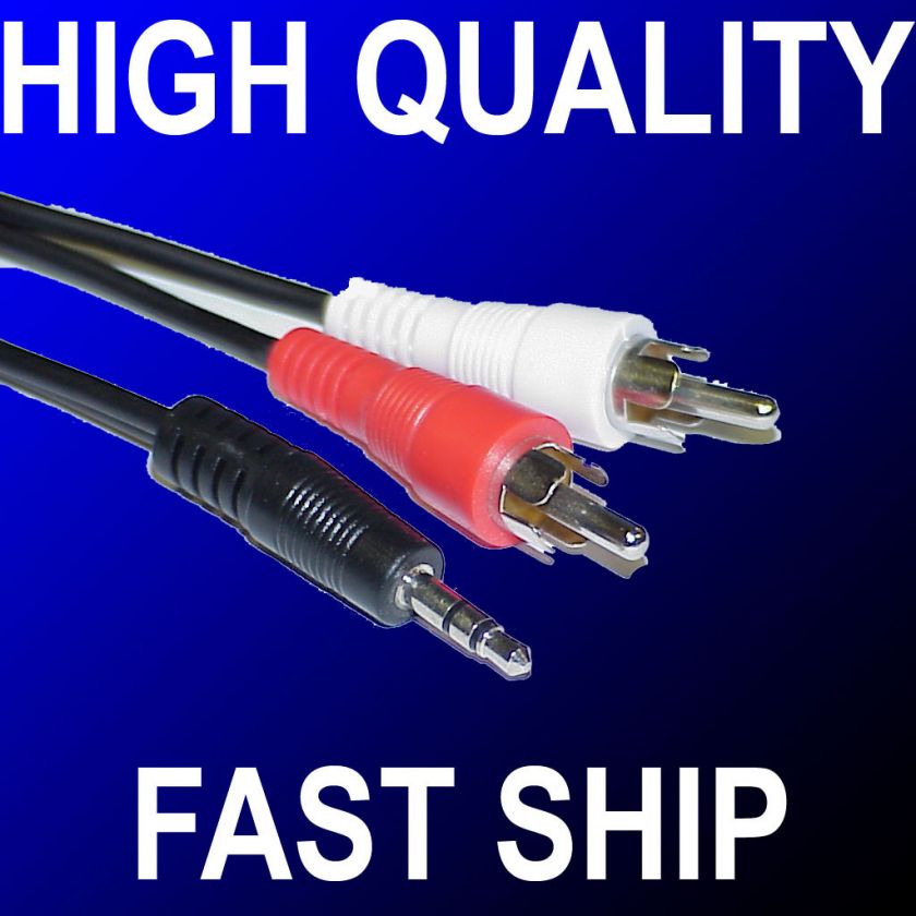 COMPUTER TO HOME STEREO CABLE CORD 3.5 mm 1/8 DUAL RCA  