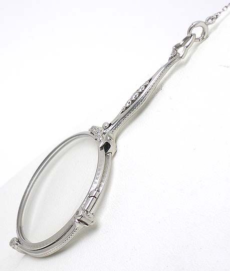 ANTIQUE 1920s PLATINUM & DIAMONDS LORGNETTE GLASSES  