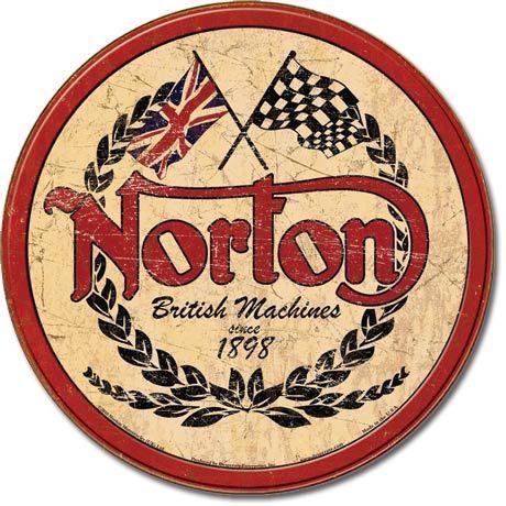   British Norton Logo Motorcycle Bike Parts Mechanic Garage Tin Ad Sign