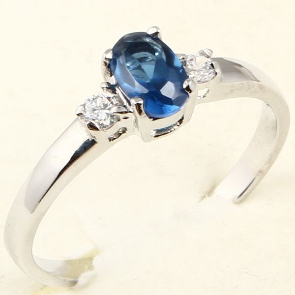 7mm OVAL CUT BLUE SAPPHIRE *96* CLASSIC RING  