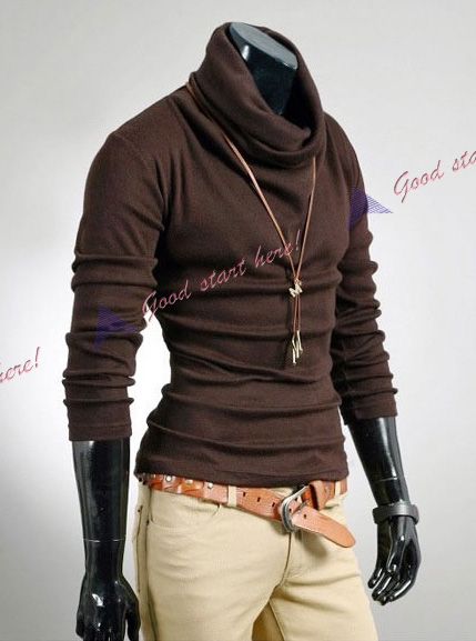 Slim Mens Turtleneck Sweater Mens Primer Rotating Reactor Collar 