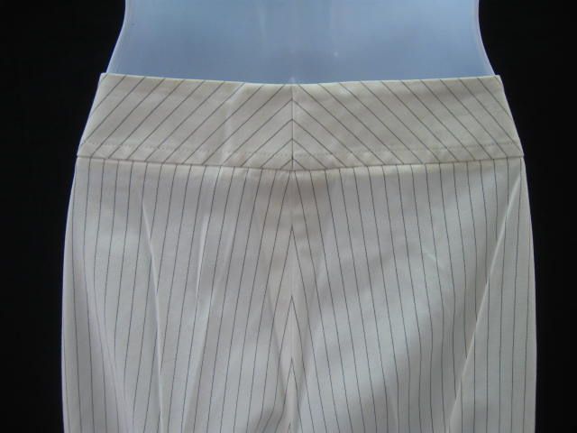 AKRIS White Stripe Matching Blazer Pant Suit Size 8/12  