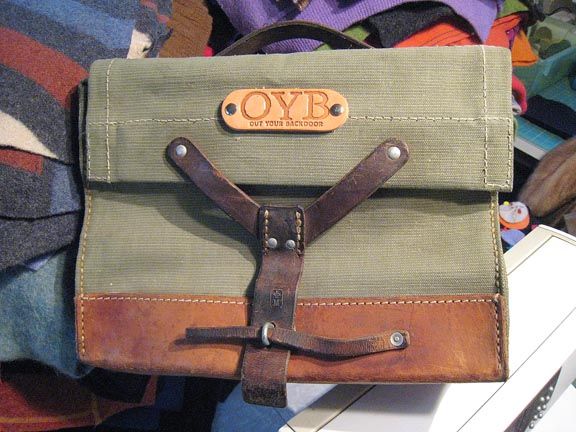 OYB Retro Bike Pannier    Vintage Leather & Canvas  