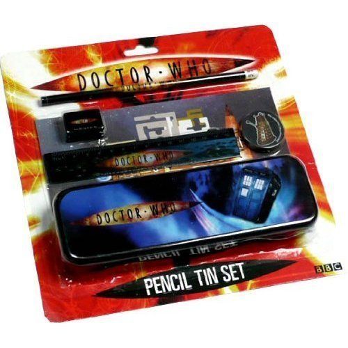 BBC Doctor Who TARDIS Pencil Tin Set   Collectable  