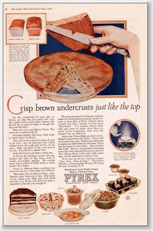 1918 PYREX ice & boiling water test vintage print AD  