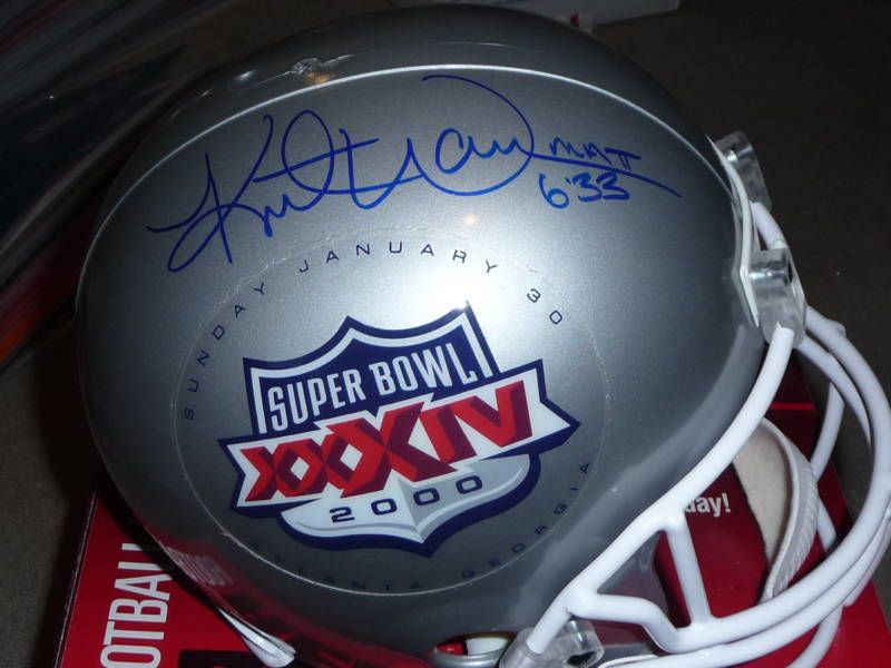 KURT WARNER RAMS SIGNED SUPER BOWL FULL SIZE HELMET  