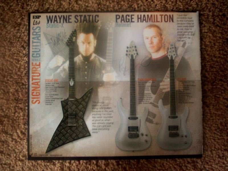 WAYNE STATIC X PAGE Helmet HAMILTON ESP LTD GUITAR AD  