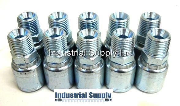 10) E203 6 6 Hydraulic Hose Fittings 3/8 MP x #6 Hose  