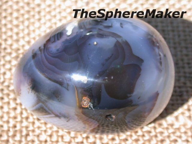 Siaz AGATE EGG EXQUISITE GEMSTONE sphere ball 2.4H  