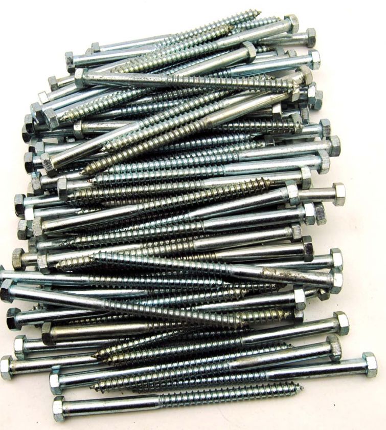 105) Hex Head 3/8 x 5 1/2 Lag Bolts Screws Wood Zinc  