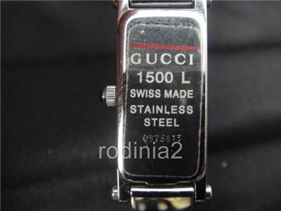 Auth Ladies Gucci 1500L Silver Dial and SS Quartz Great  