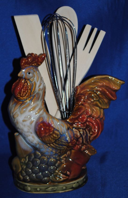 Rooster~Chicken Utensil Holder~Kitchen~Country~NEW  