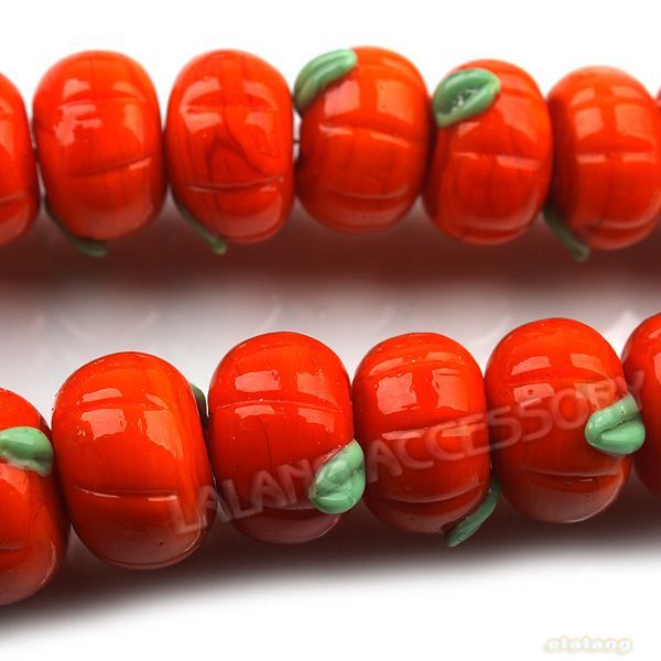 1strings 111554 Wholesale Halloween Orange Pumpkin Loose Lampwork 